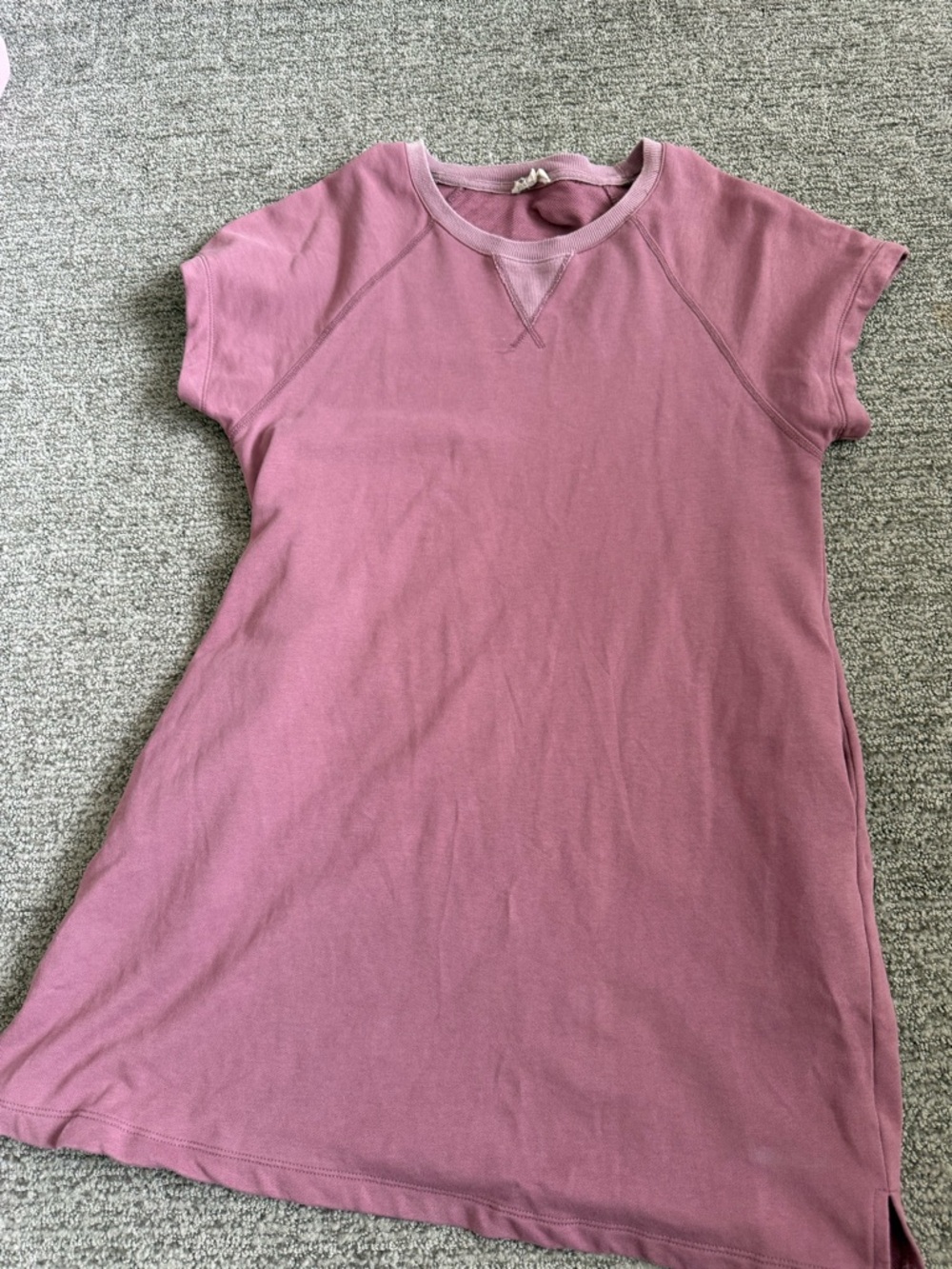 Casual Mauve Short Sleeve Sweatshirt Dress